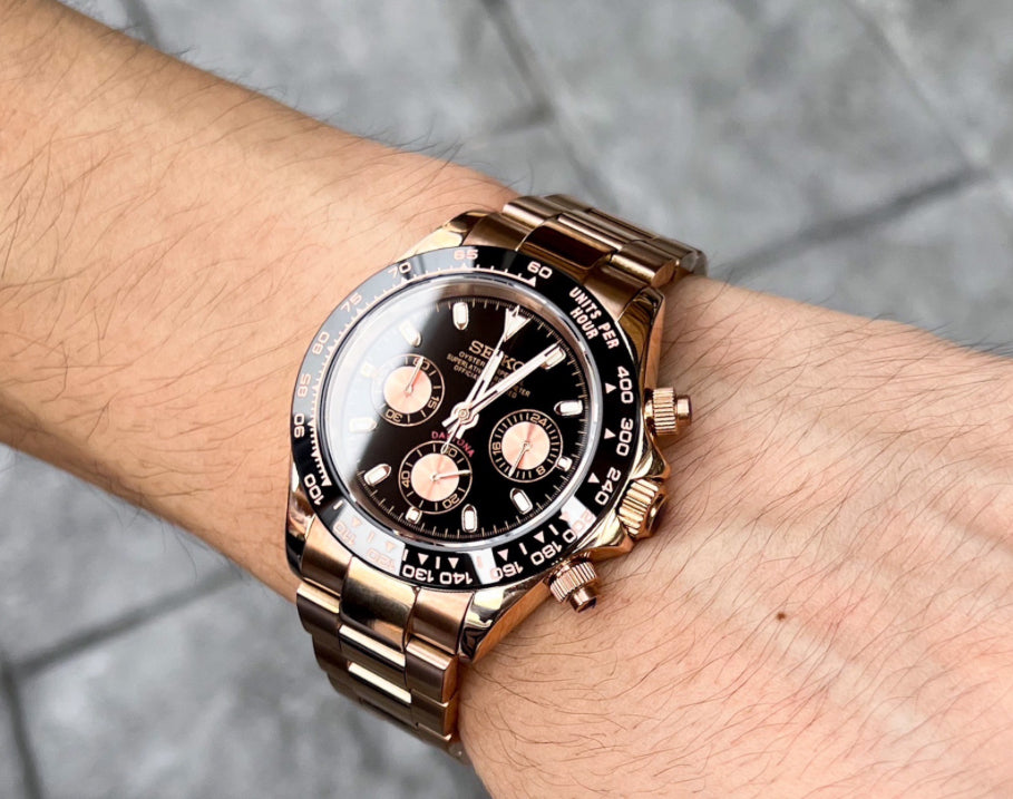 Seiko Daytona Rose Gold Black Dial 40
