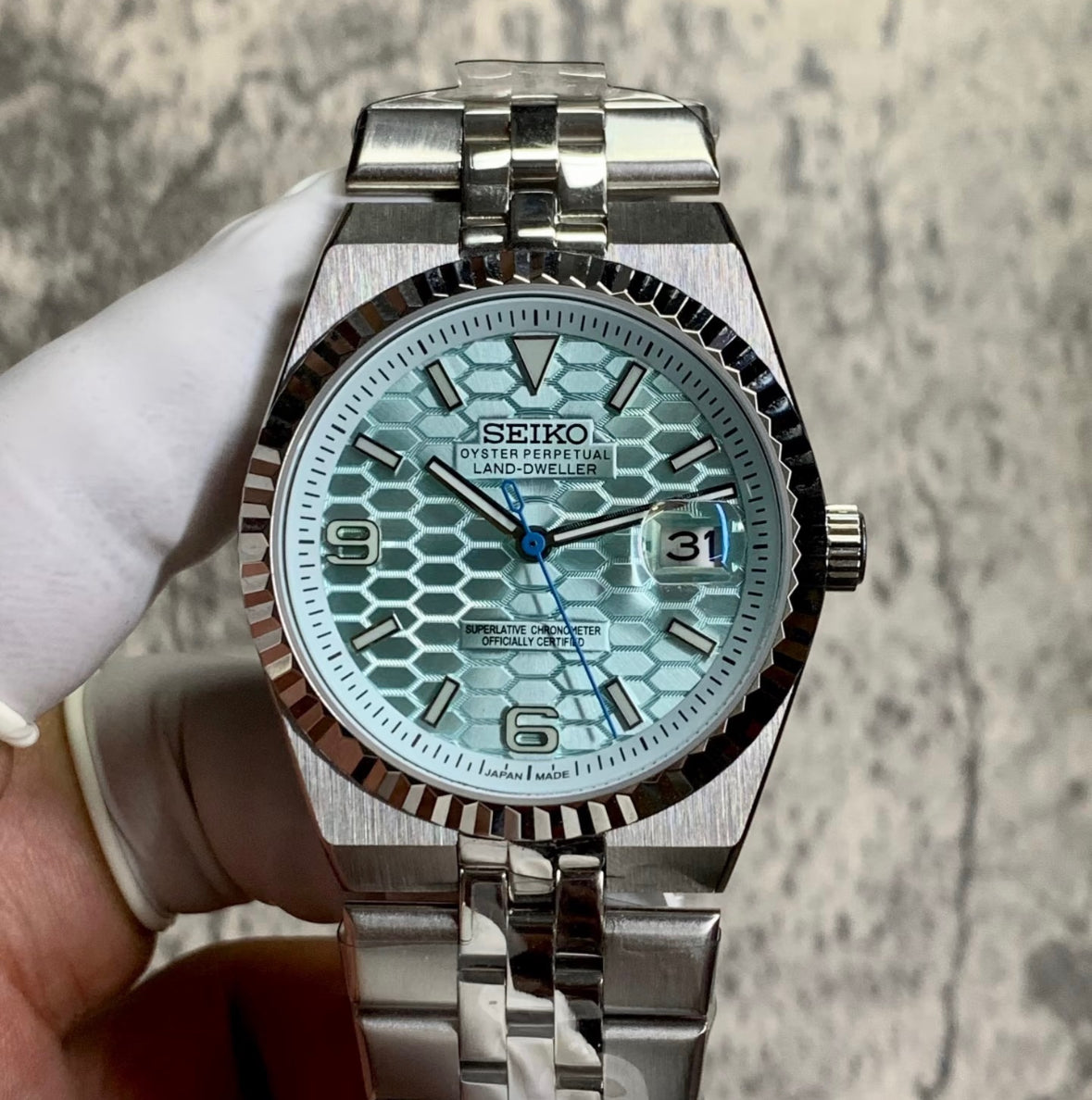 Seiko Land- Dweller Mod Ice Blue Dial 36/39mm
