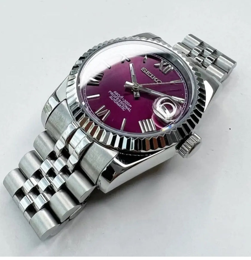 Burgundy Dial Seiko Datejust Mod 36/39