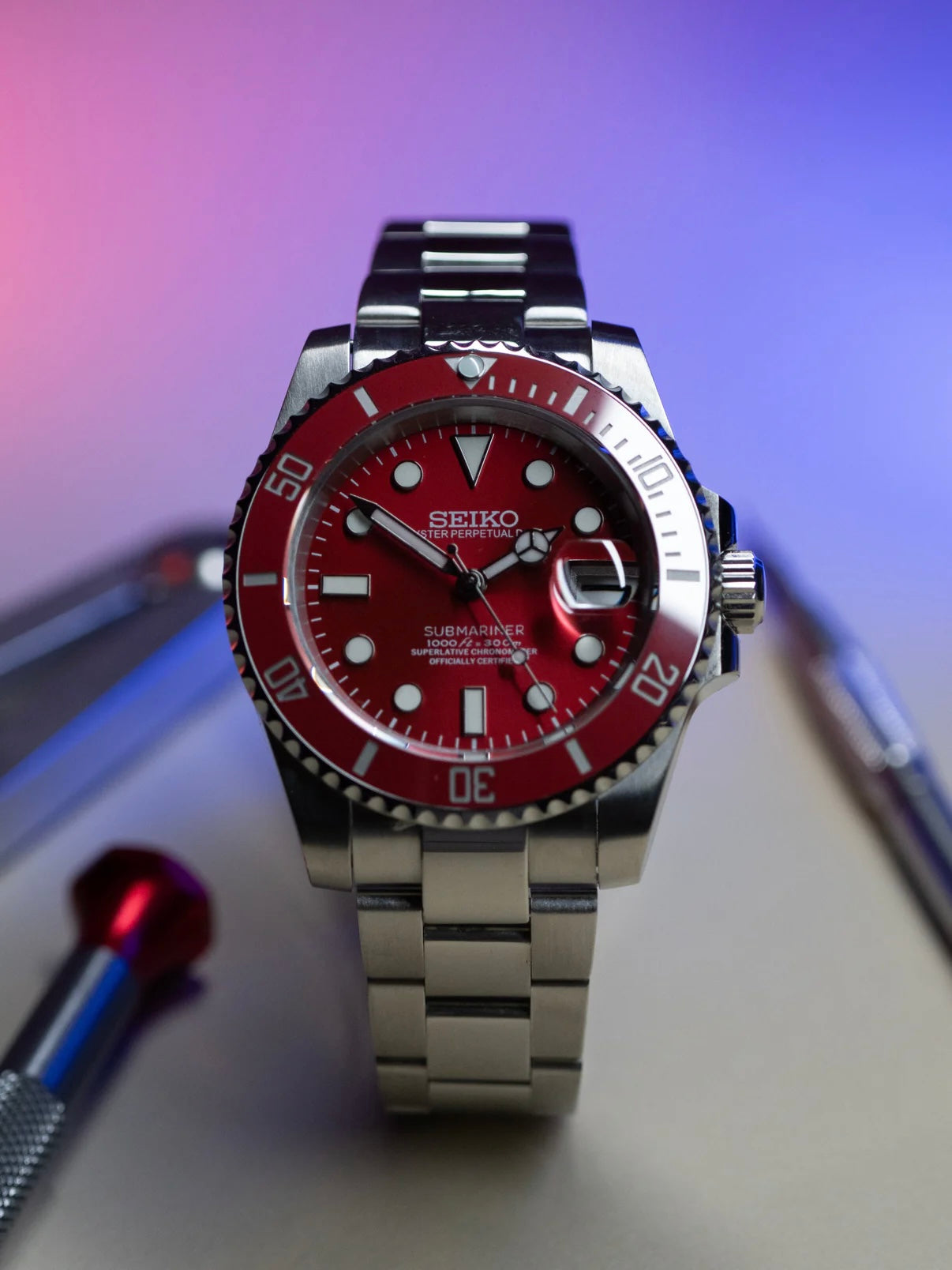 Seiko Submariner Mod ‘Red Sub’ 40
