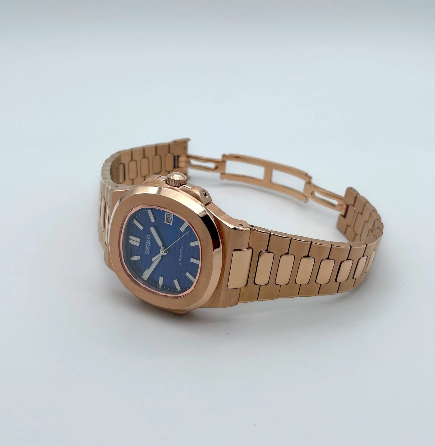 Seiko Nautilus Mod ‘Rose Gold Blue Dial’ 40