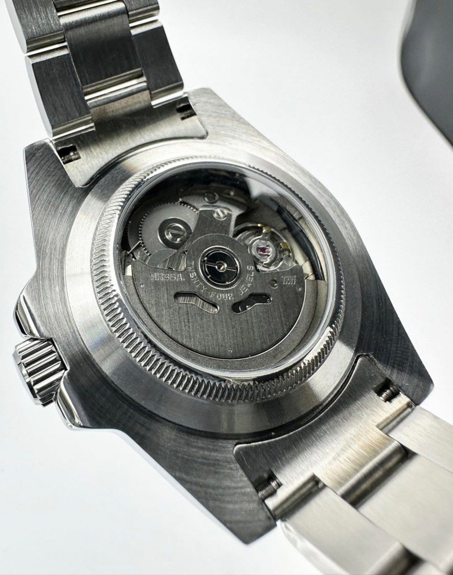 Seiko Steel Yachtmaster Black Dial& Bezel