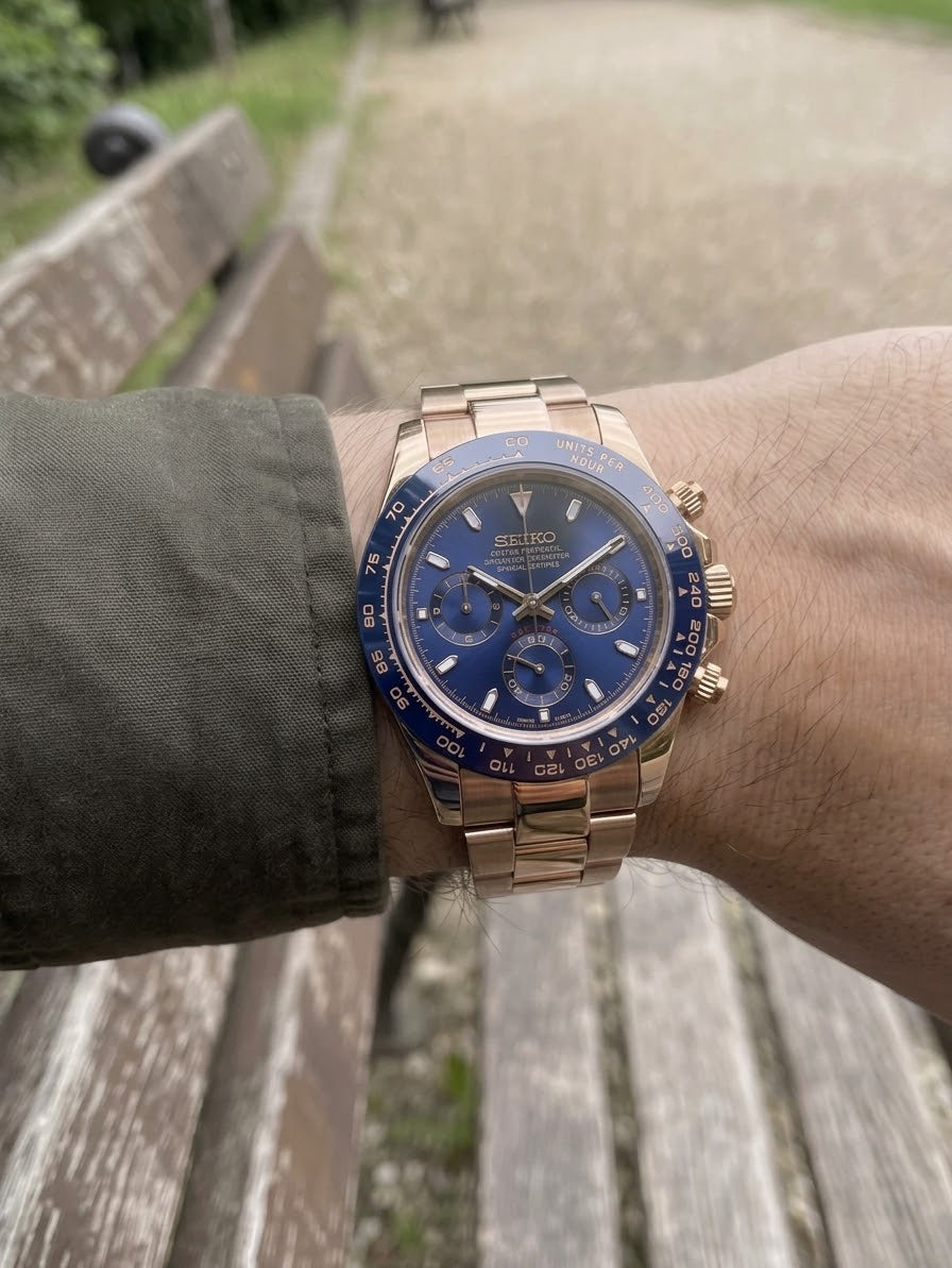 Seiko Daytona Mod ‘Rose Gold Blue Dial’ 40