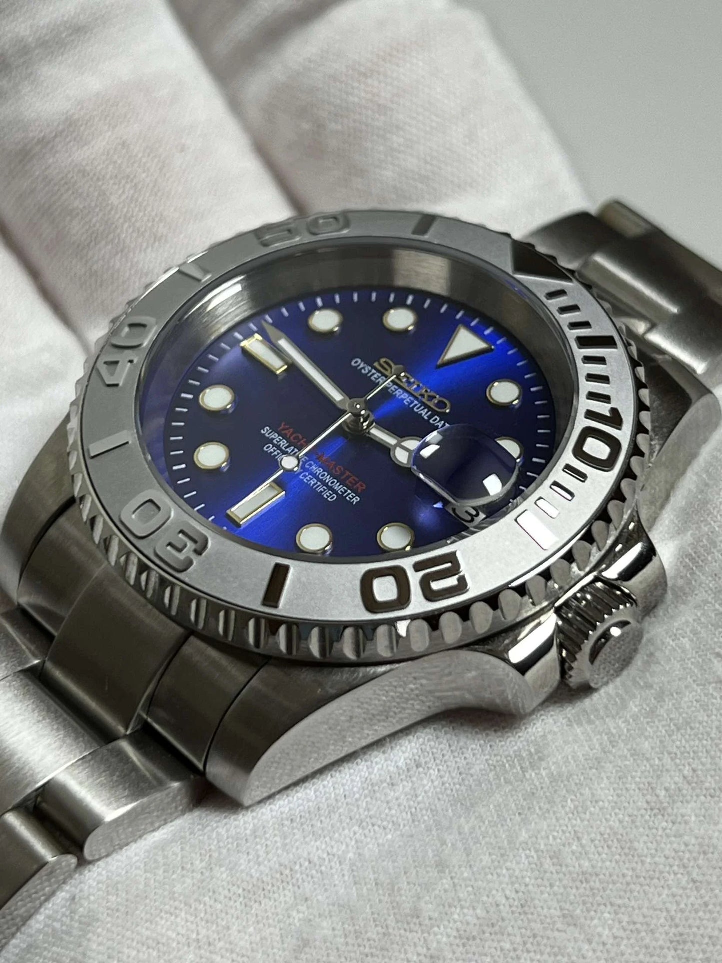 Seiko Steel Yachtmaster Blue Dial Mod