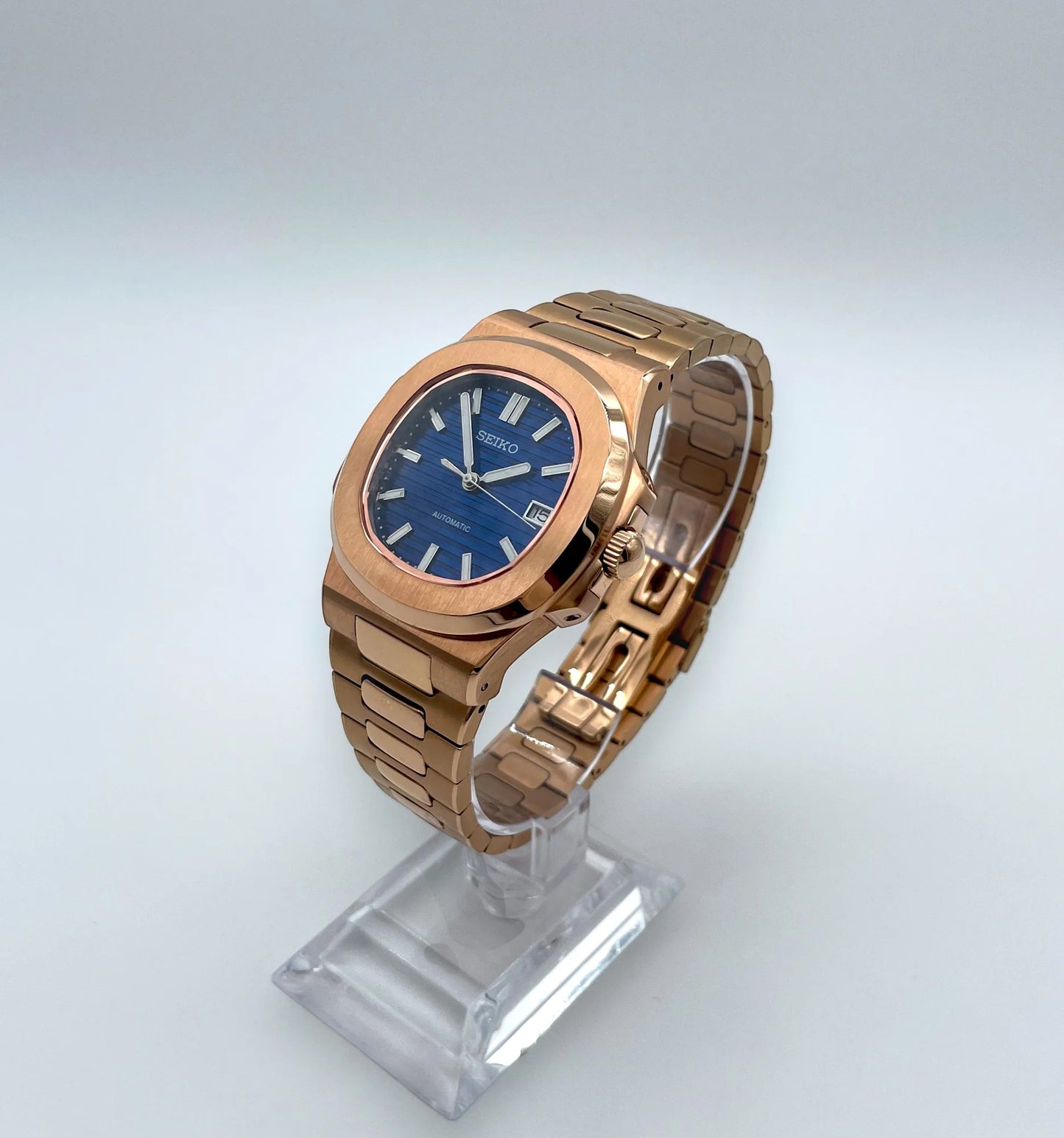 Seiko Nautilus Mod ‘Rose Gold Blue Dial’ 40