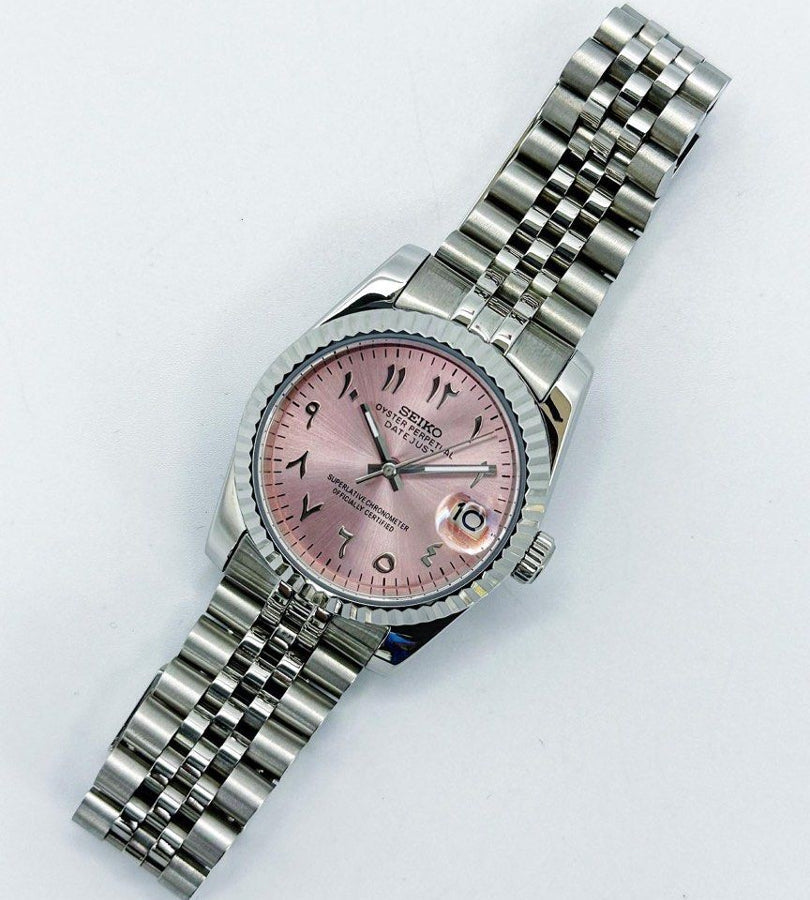 Arabic Pink Dial Ladies Seiko Datejust 36/39