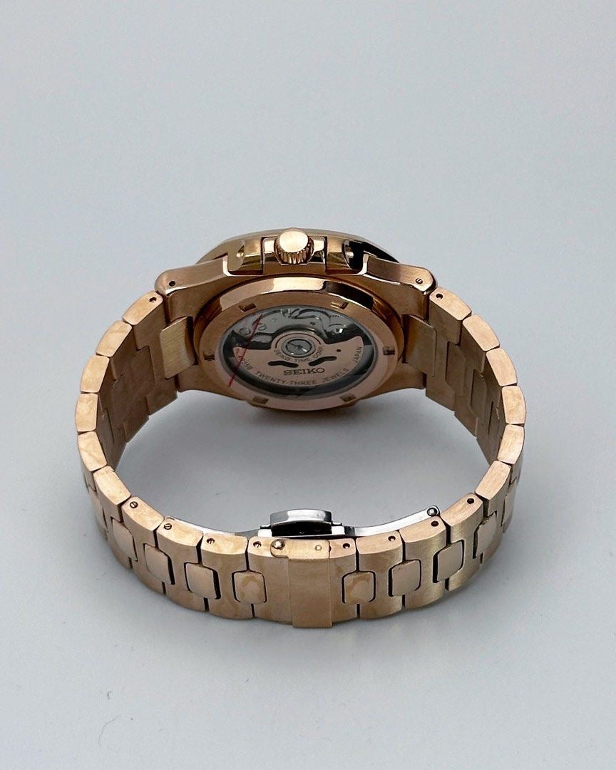 Seiko Nautilus Mod ‘Diamond Bezel Chocolate Dial’ 36/39