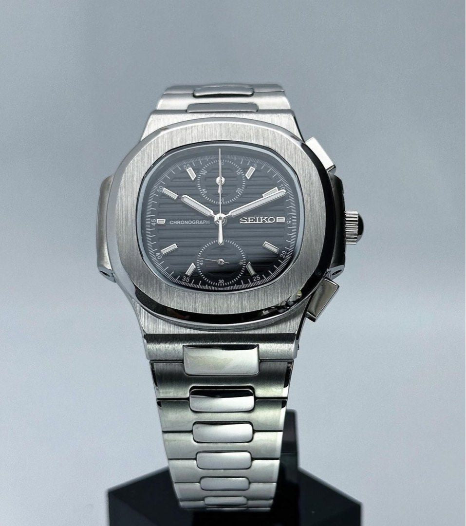 Seiko Nautilus Mod ‘Steel Chronograph Black Dial’ 40