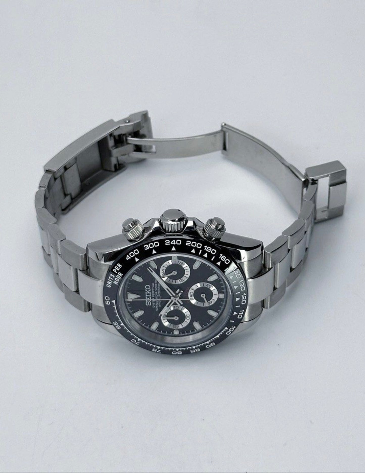 Seiko Daytona Steel Black Dial 40