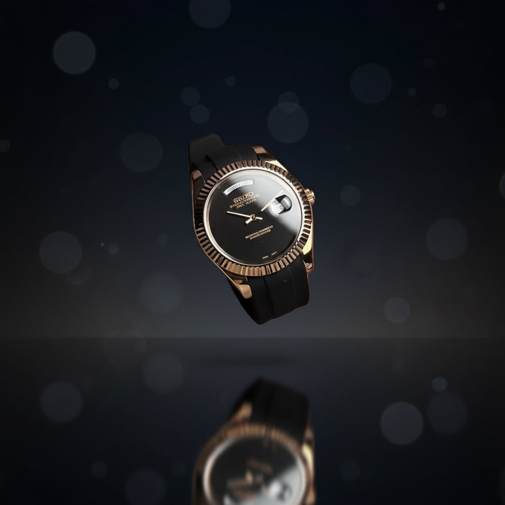 Seiko Day-date Mod Gold ‘All Black Dial’ 36/39