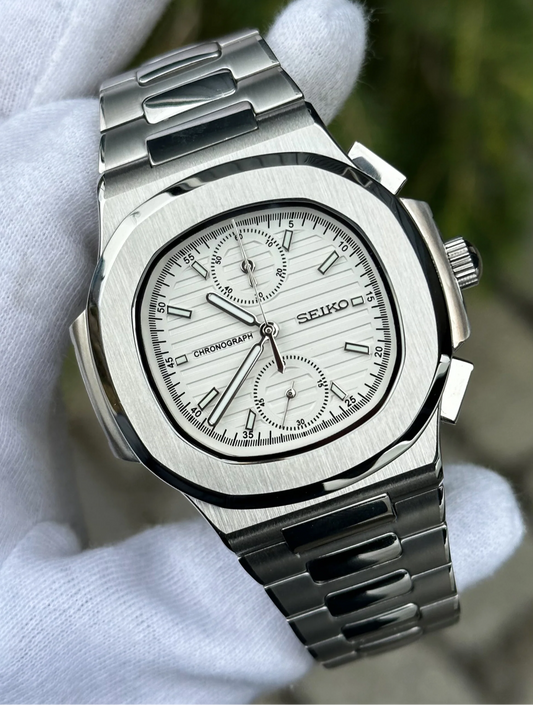 Seiko Nautilus Mod ‘Chronograph White Dial 40