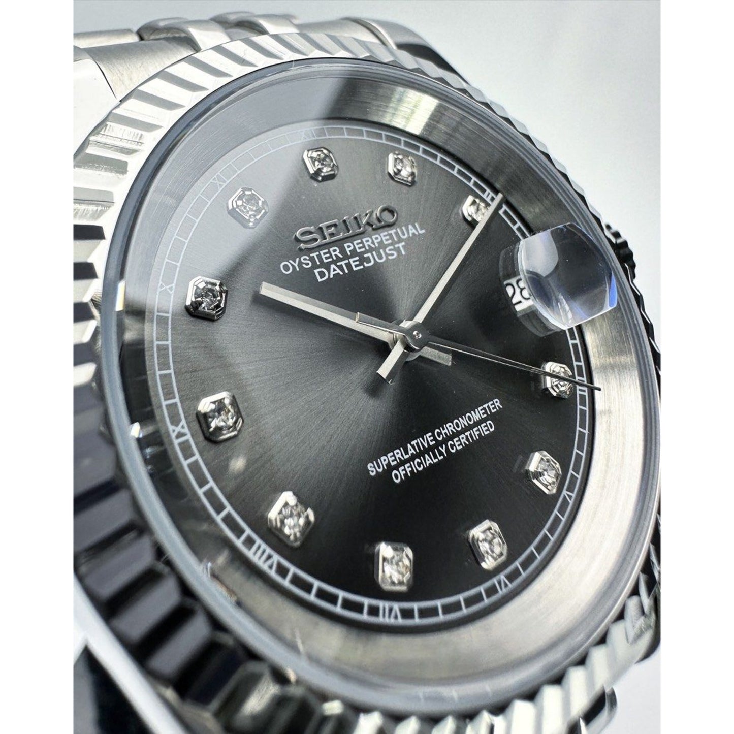 Seiko Datejust Mod ‘Rhodium Dial’ w/Diamonds 36/39