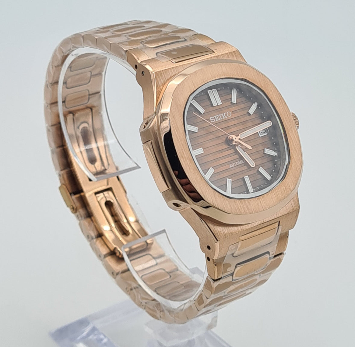 Seiko Nautilus Mod ‘Chocolate Dial Rose Gold’ 40mm