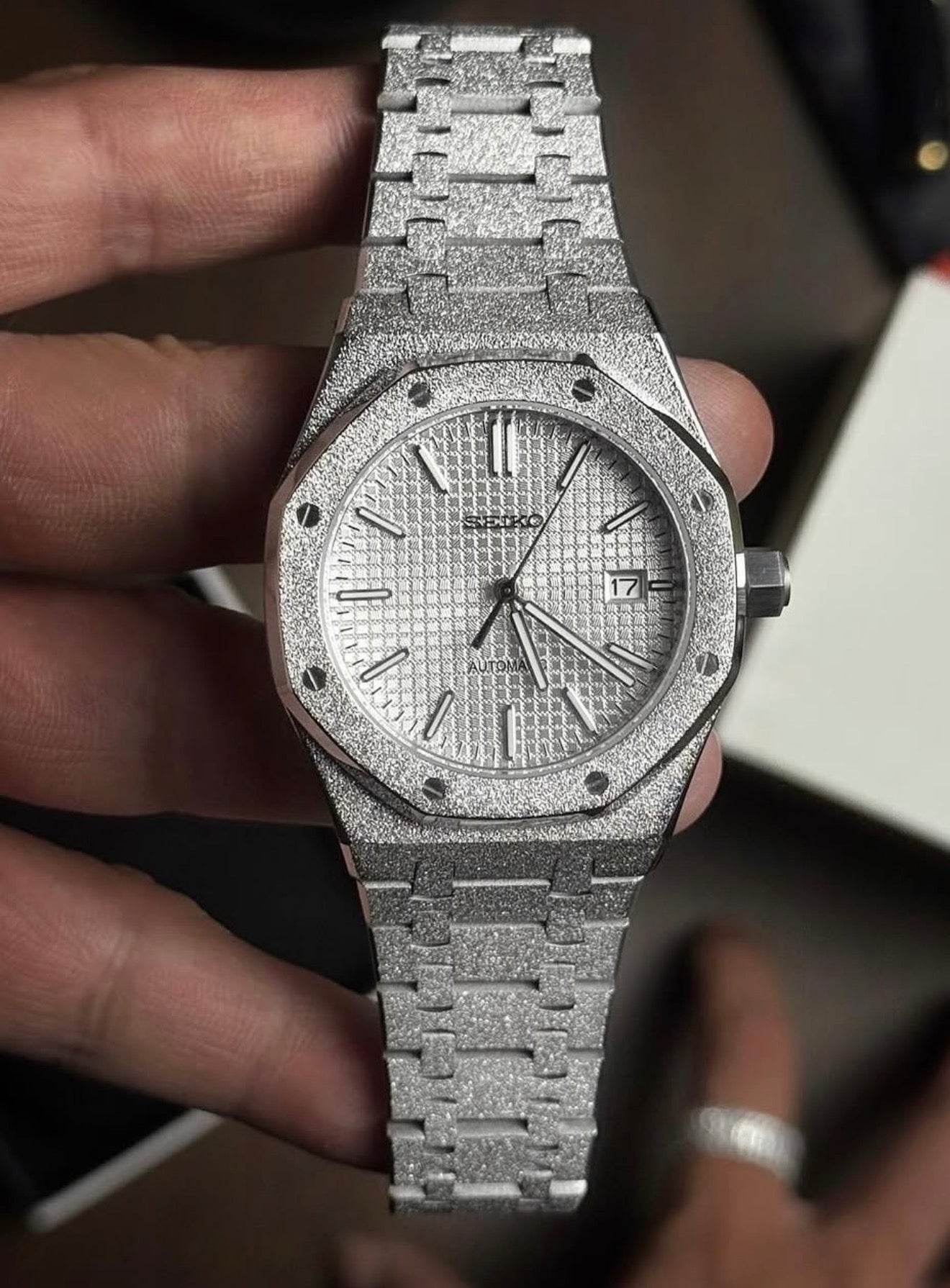 Seiko Royal Oak Mod ‘Frosted Case/Silver Dial’ 41