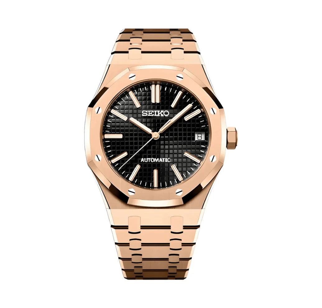 Seiko Royal Oak Mod ‘Rose Gold Black Dial’ 41