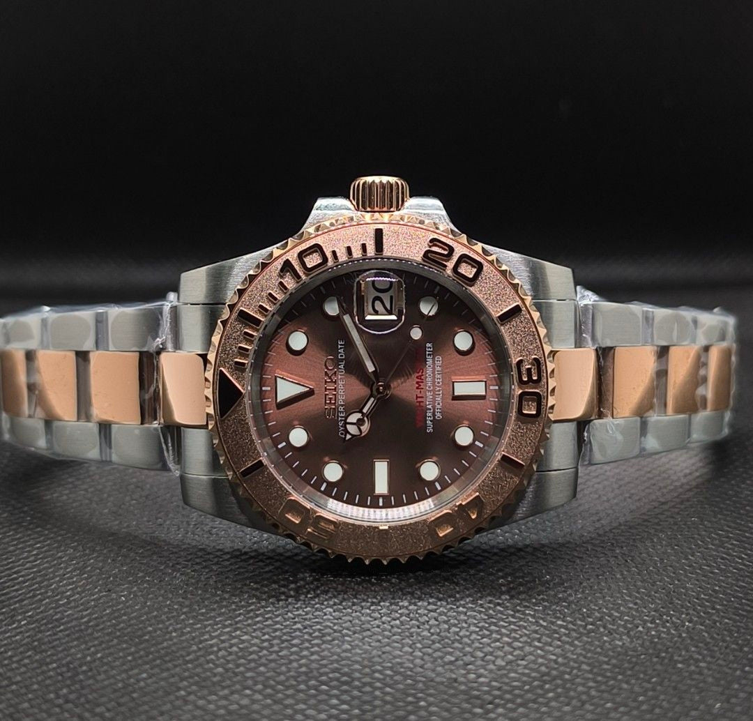 Seiko Yachtmaster Mod ‘Rose Gold Two-Tone Chocolate Dial’ 40