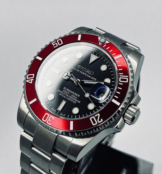 Seiko Submariner ‘Ruby Red Bezel’ Mod 40