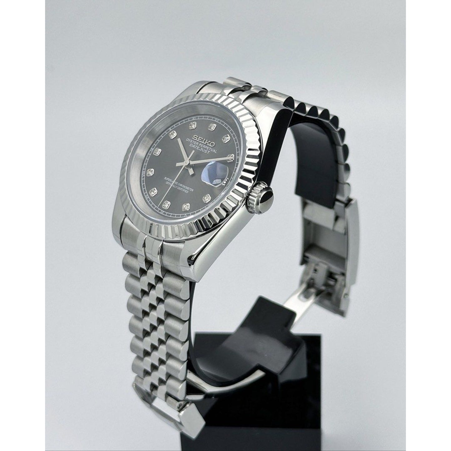 Seiko Datejust Mod ‘Rhodium Dial’ w/Diamonds 36/39