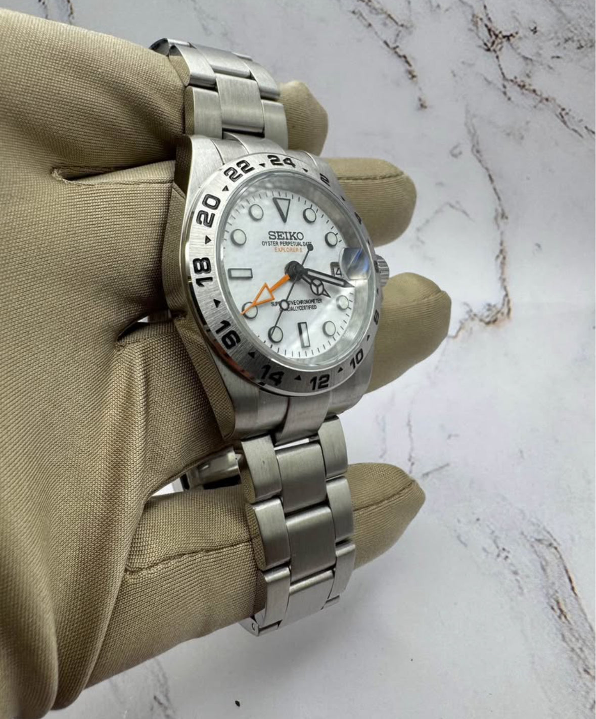 Seiko Explorer GMT White Dial