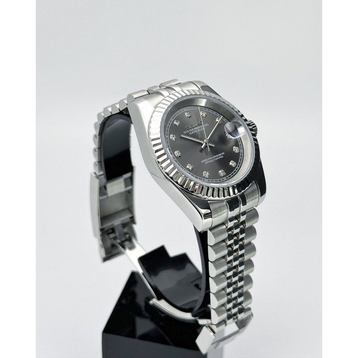 Seiko Datejust Mod ‘Rhodium Dial’ w/Diamonds 36/39