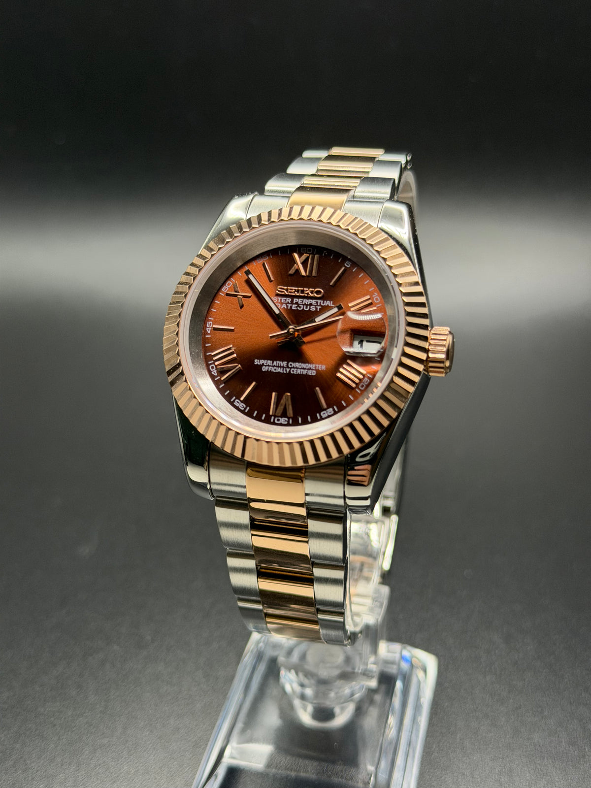 Seiko Date-just Mod ‘Roman Chocolate Dial’ 36/39