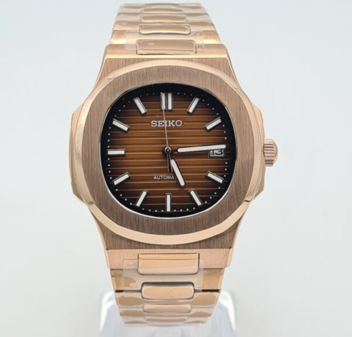 Seiko Nautilus Mod ‘Chocolate Dial Rose Gold’ 40mm