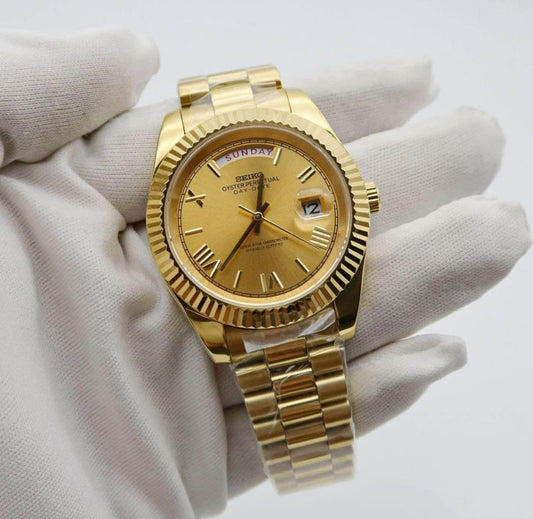 Seiko Day-Date Mod ‘Full Gold’ 39