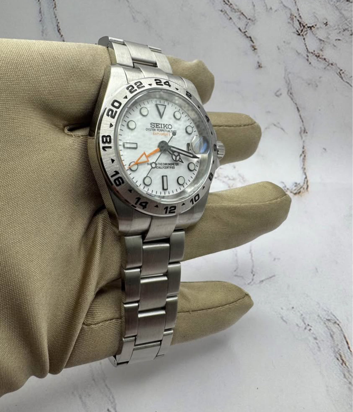 Seiko Explorer GMT White Dial