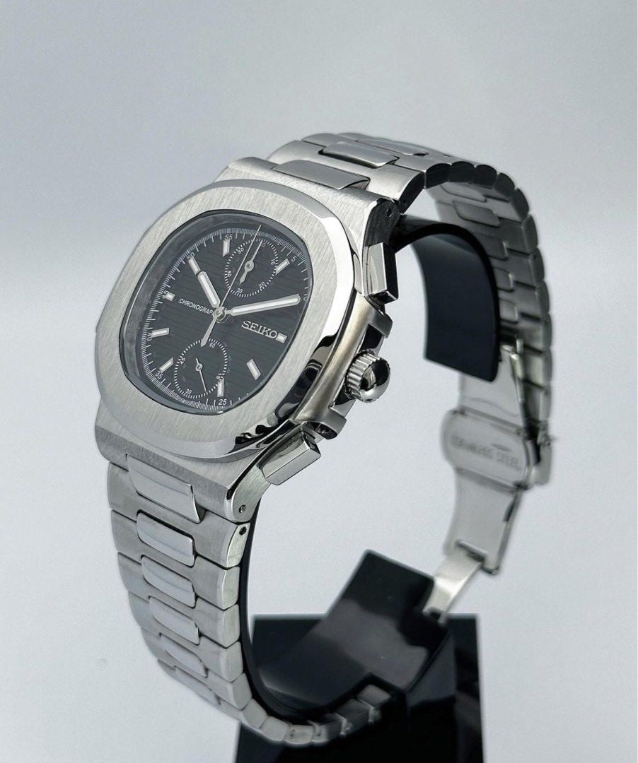 Seiko Nautilus Mod ‘Steel Chronograph Black Dial’ 40