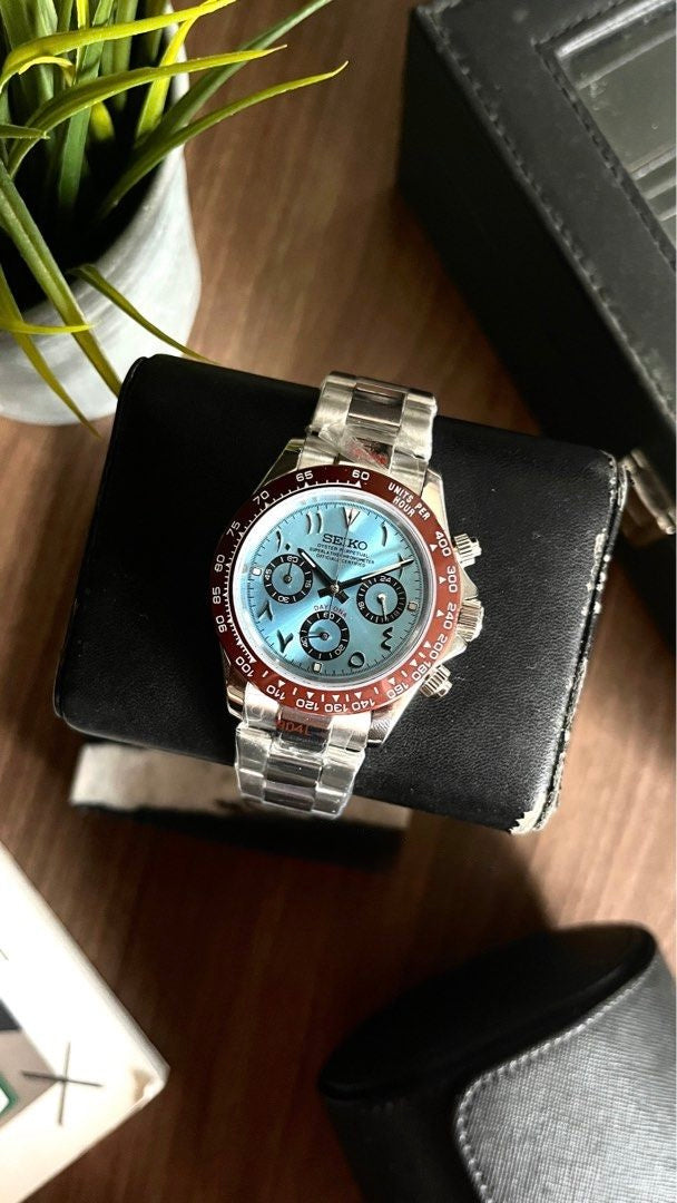 Seiko Mod Daytona ‘Platinum Blue Arabic Dial’ 40