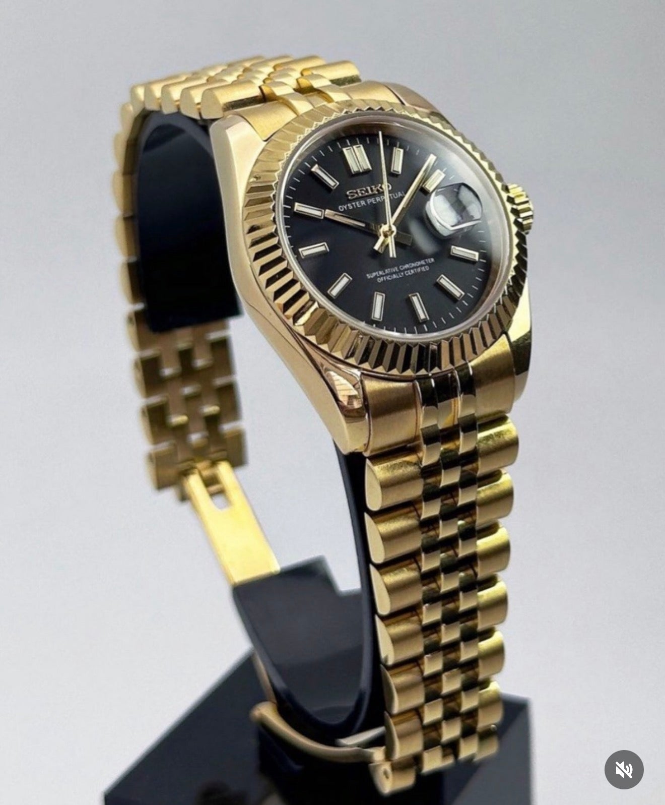 Seiko Datejust Mod ’Full Gold’ Black Dial 36/39mm