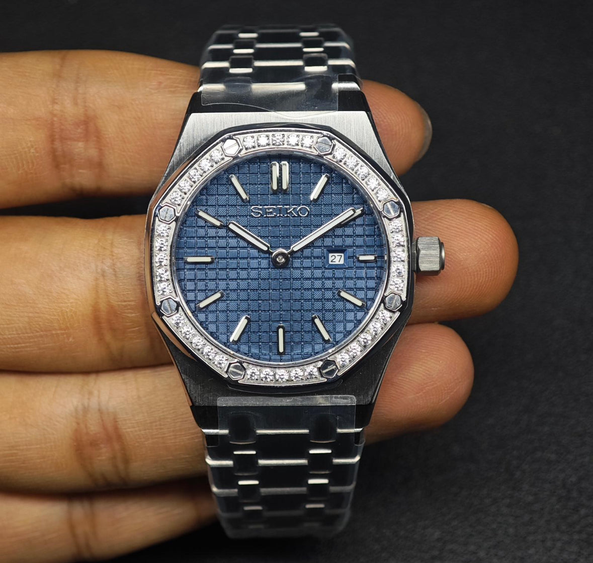 Ladies Seiko Royal Oak Mod ‘Blue Dial’ 33mm