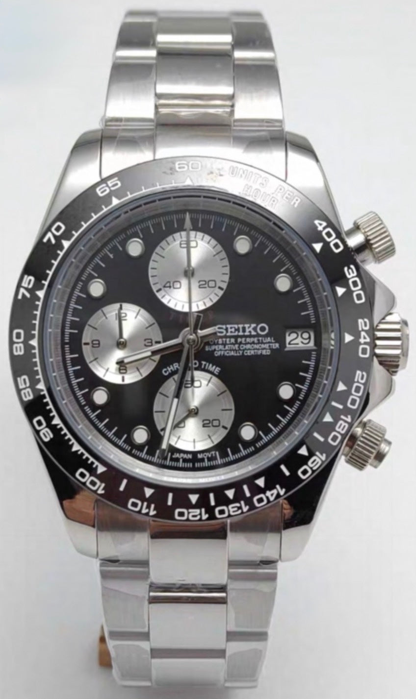 Seiko Daytona Mod ‘Alternative Steel Black Dial’ 40