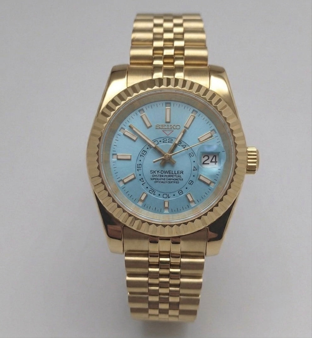 Seiko Sky-Dweller Mod ‘Gold/Ice Blue Dial’ 40