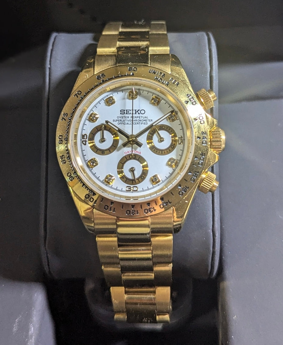 Seiko Daytona Mod ‘White Diamond Dial’ 40