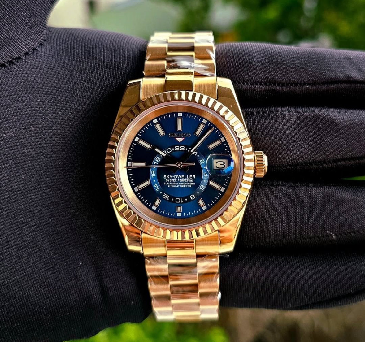 Seiko Sky- Dweller Mod ‘Rose Gold/ Azure Dial’ 41mm