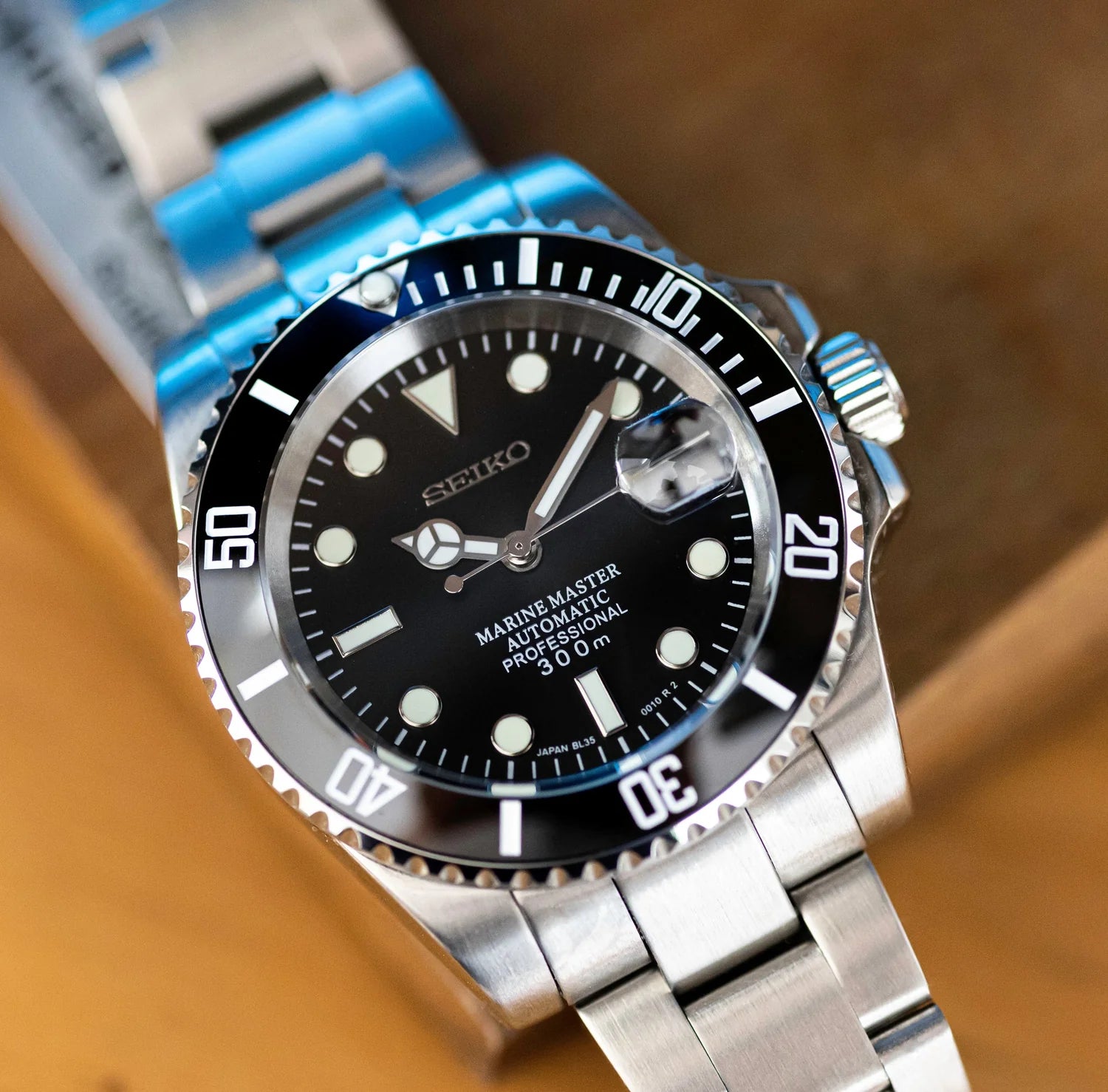 Seiko Marine Master Homage Diver Watch – Black Dial, NH35  display picture 2