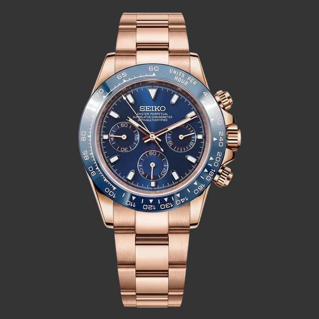 Seiko Daytona Mod ‘Rose Gold Blue Dial’ 40