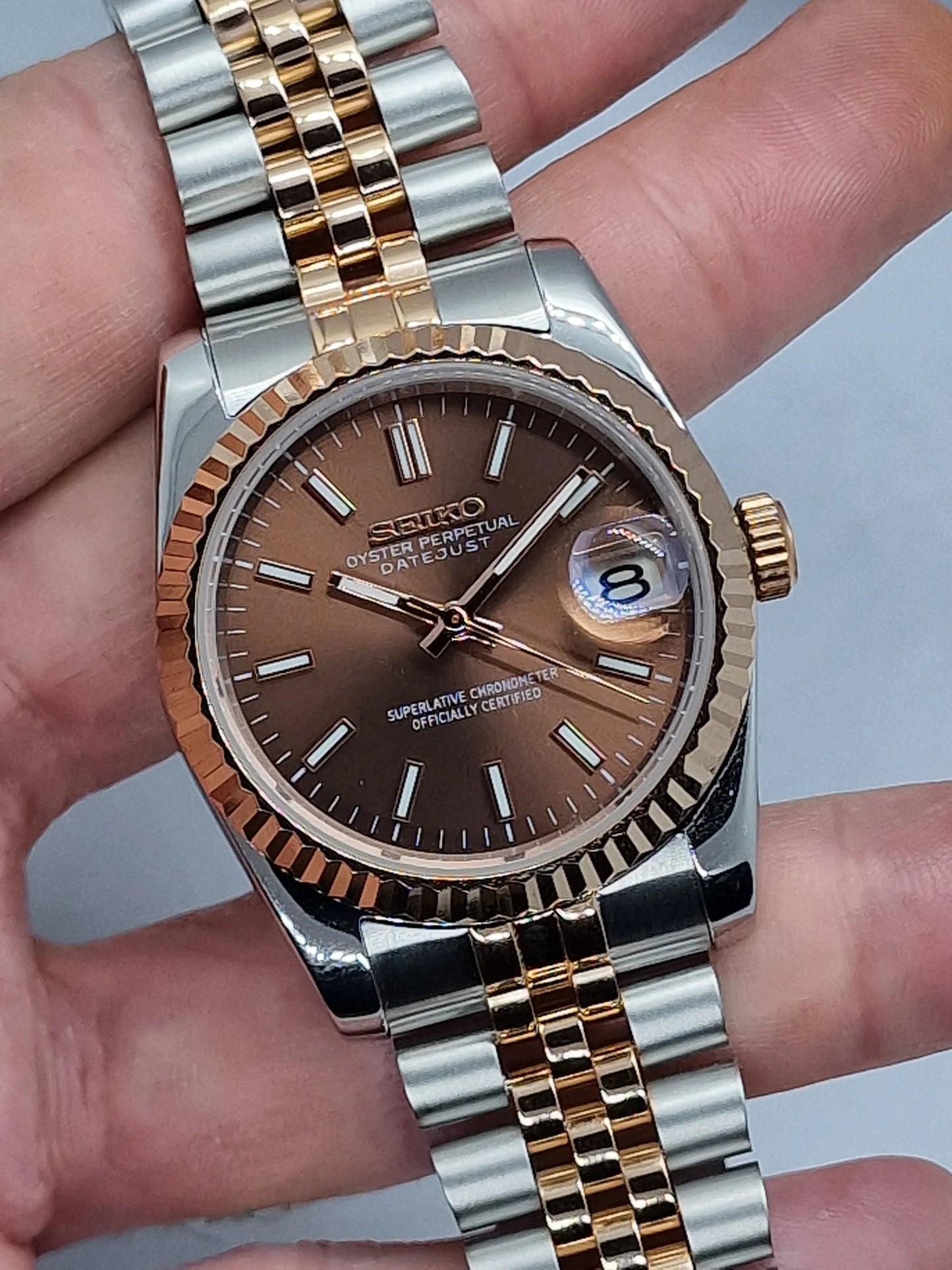 Chocolate Dial Seiko date-just 36/39