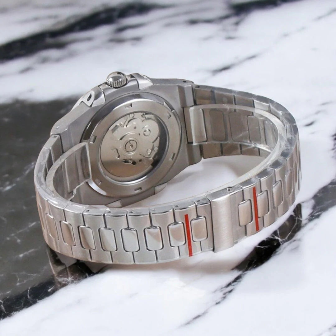 Seiko Nautilus Mod ‘Steel Black Dial Open Heart’ 40