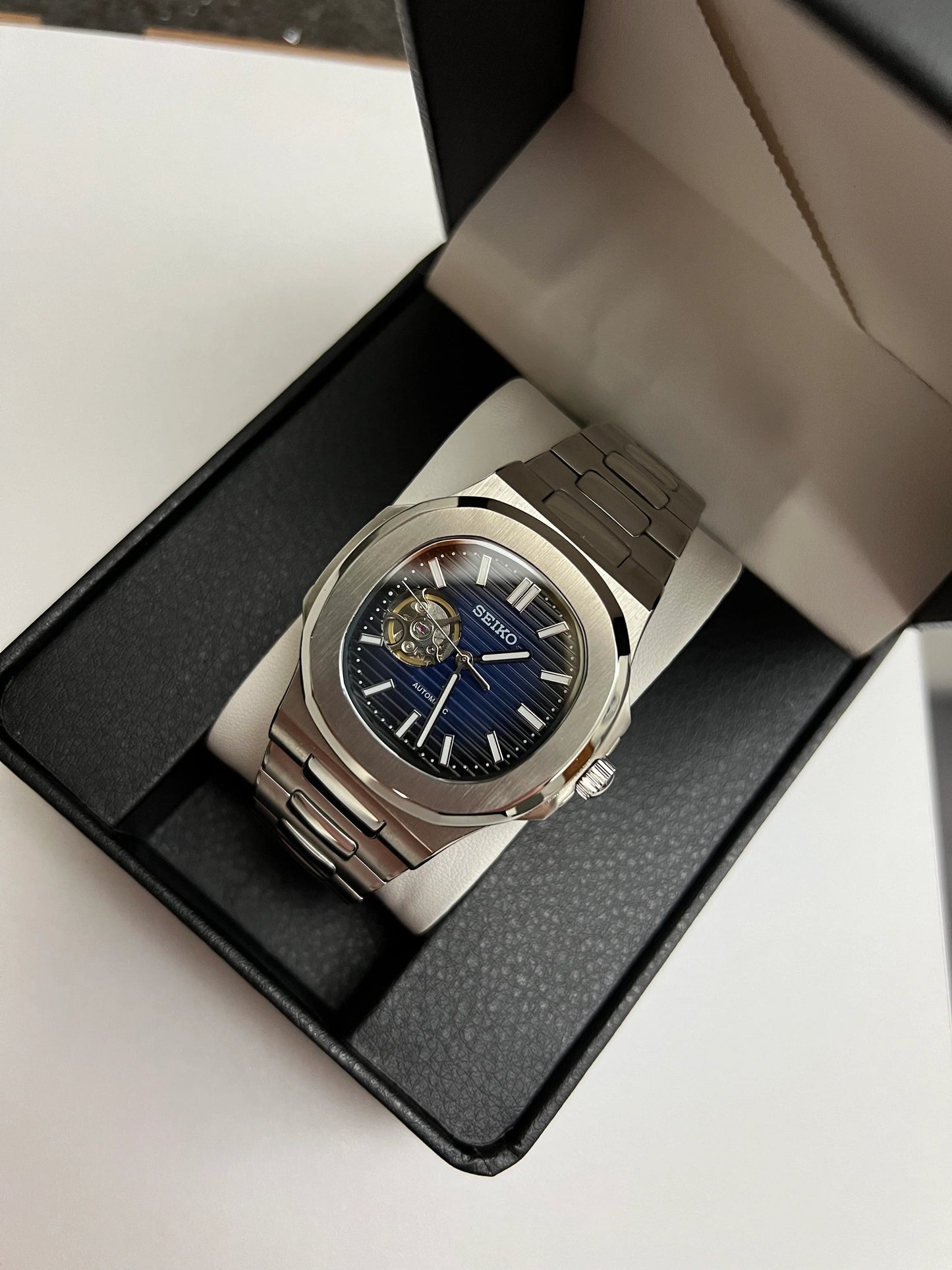 Seiko Nautilus Mod ‘Open Heart Blue Dial’ 40