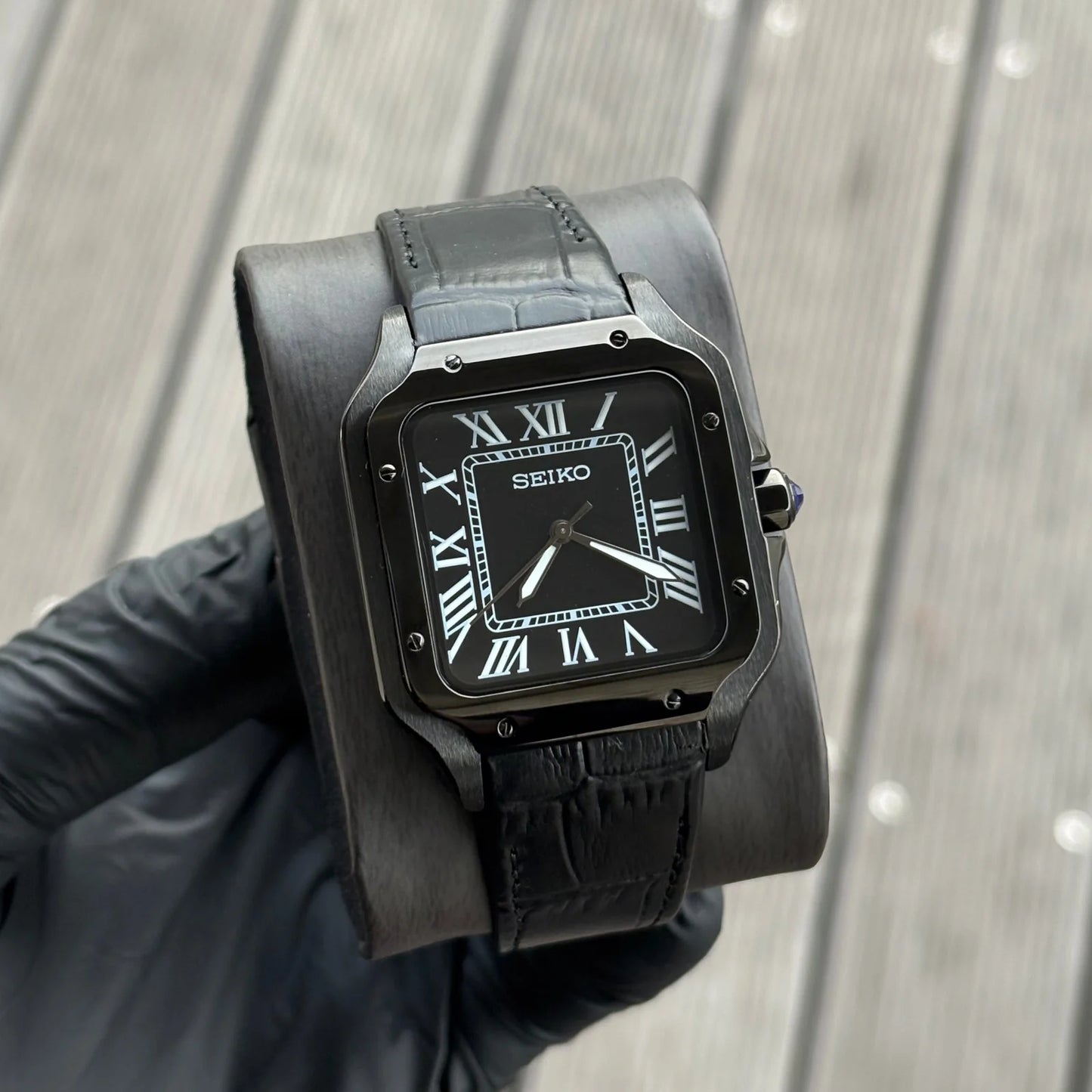 Seiko Santos Mod ‘All Black Leather Strap’ 39
