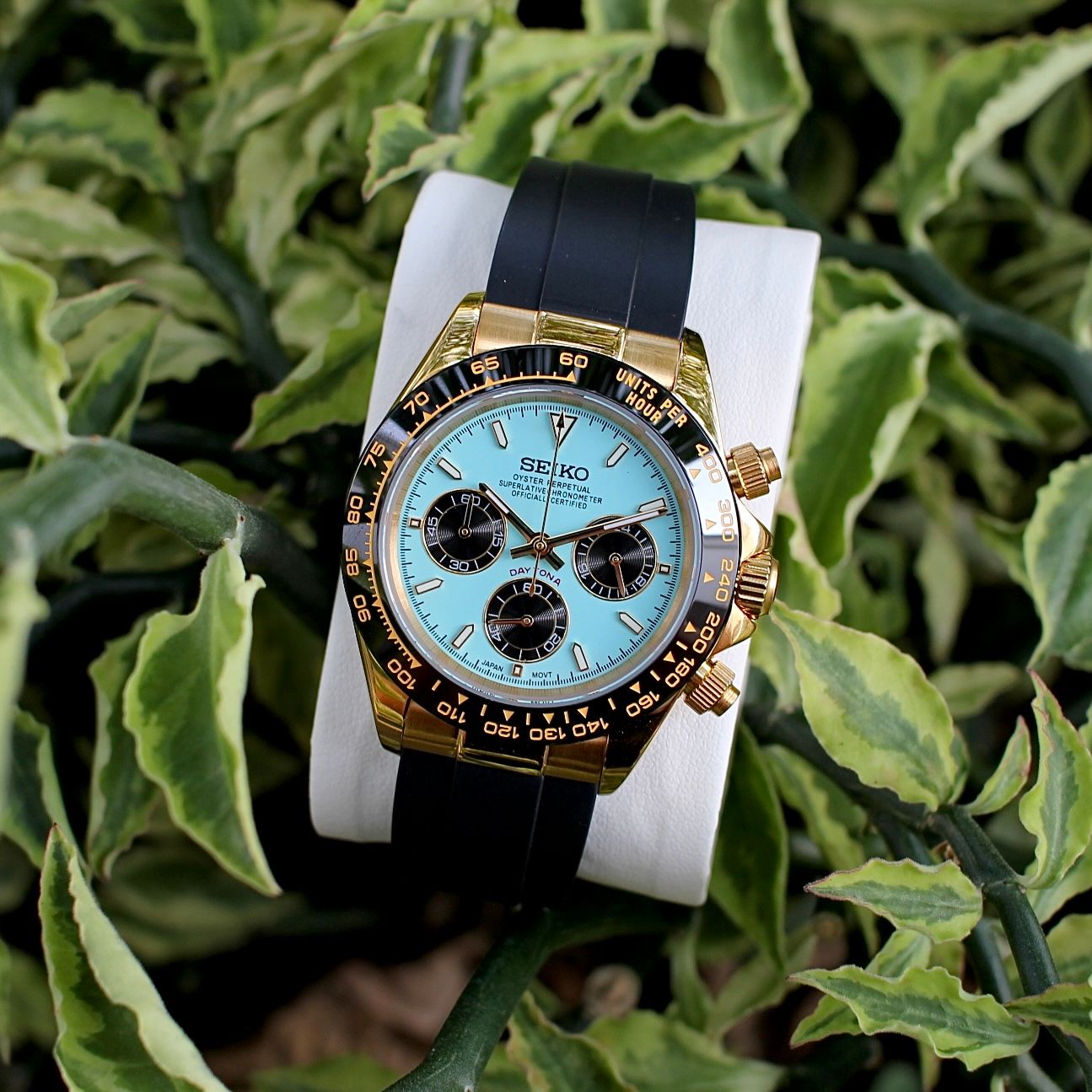 Seiko Daytona Mod Gold Oyster-flex ‘Tiffany Dial’ 40