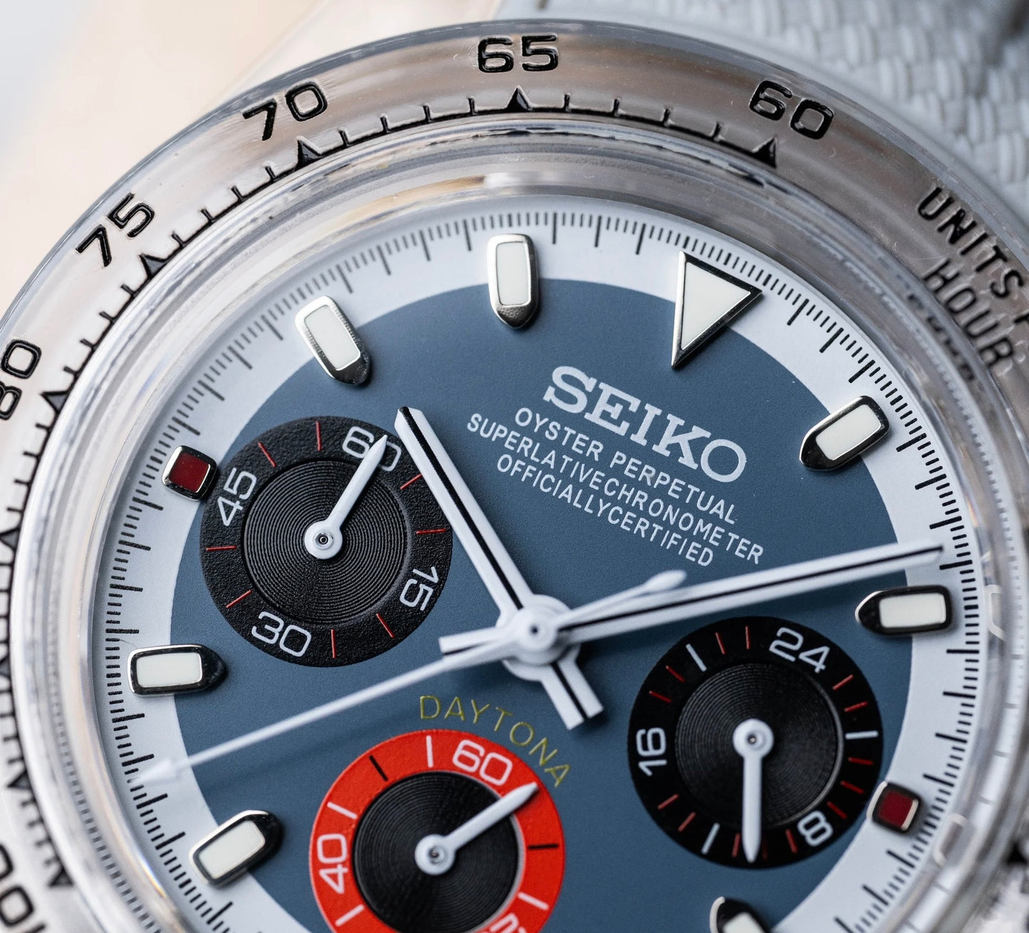 Seiko Daytona Mod Transparent Case ‘Blue/Red Subdial’ 40