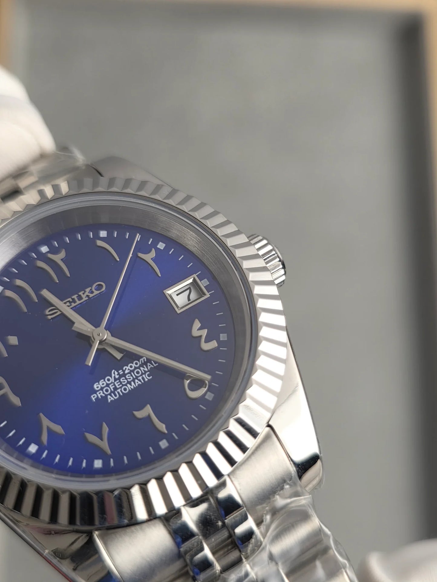 Seiko Date-just Mod ‘Arabic Blue Dial’ 36/39