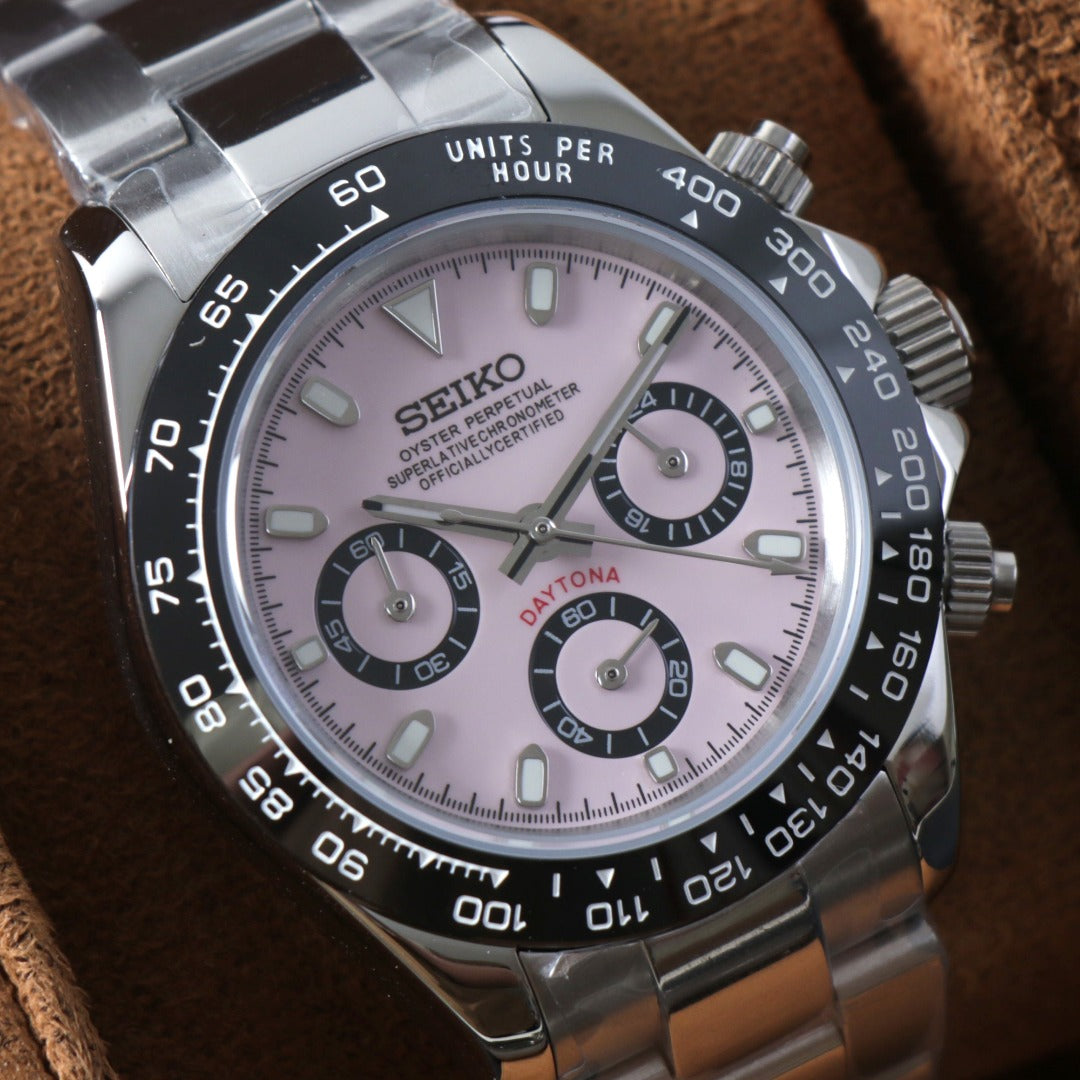 Seiko Daytona Mod ‘Steel Blush Pink Dial’ 40
