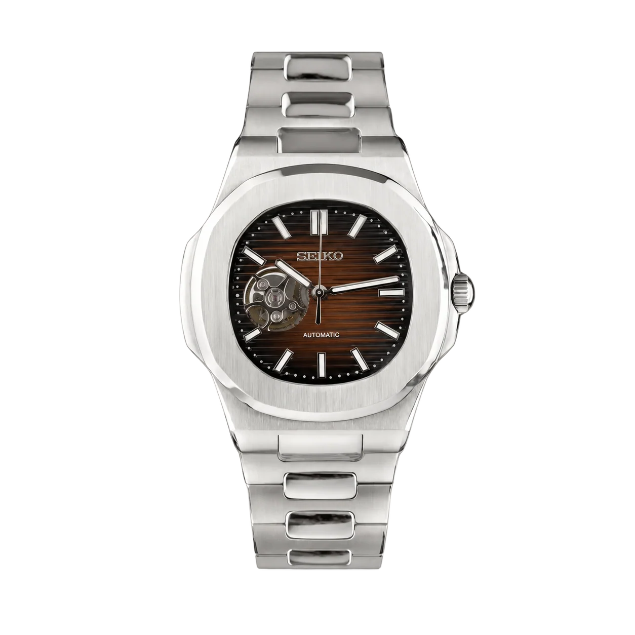Seiko Nautilus Mod ‘Chocolate Open Heart Dial’ 40