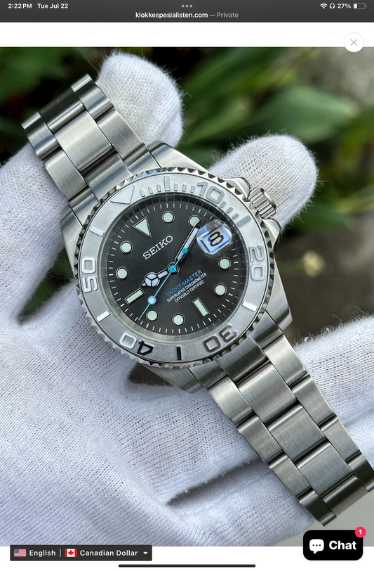 Seiko Steel Yachtmaster Rhodium Bezel