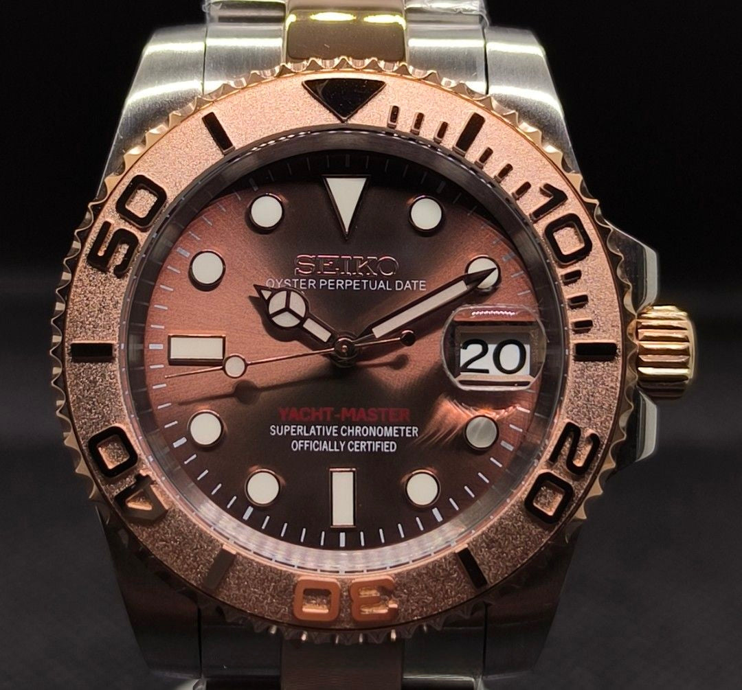Seiko Yachtmaster Mod ‘Rose Gold Two-Tone Chocolate Dial’ 40