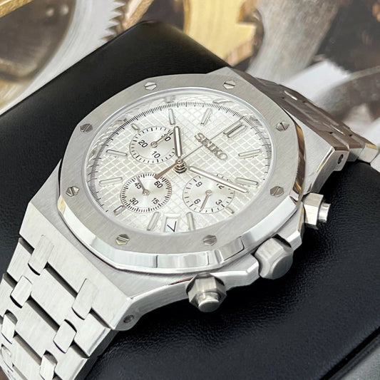 Seiko Royal Oak Mod ‘White Chronograph’ 42